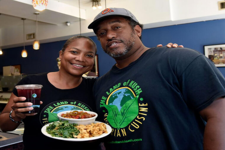 Naihja Wright and Gregory Brown, co-owners of Land of Kush, Baltimore.