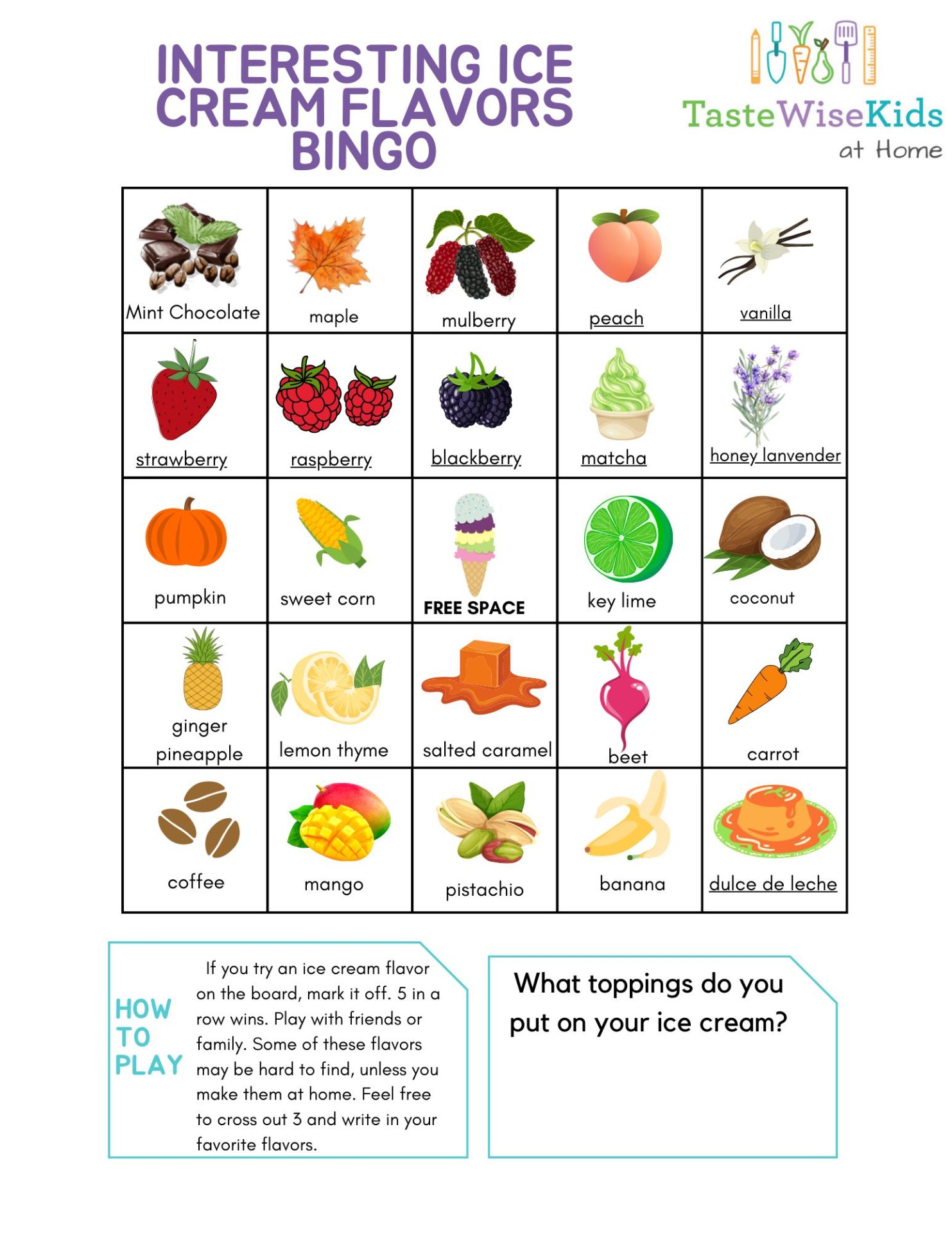 Ice Cream Bingo