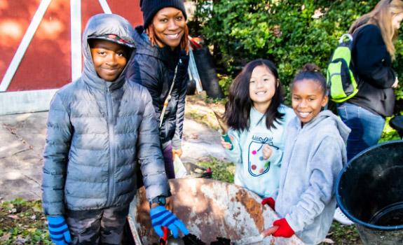 students-gardening